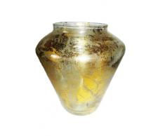 Vaso di vetro, vaso di vetro dorato, oro antico altezza circa 17 centimetri, progetto Oberstdorfer Glashütte