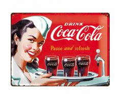 Targa in metalo 30 x 40 cm - Coca-Cola - Waitress