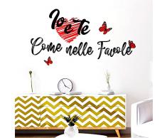 ADESIVI MURALI FRASI CITAZIONI RICORDATI DI ESSERE FELICE Wall Stickers Adesivo Murale Frase Citazione Decorazione interni Aforisma Misura 120 x 44 CM