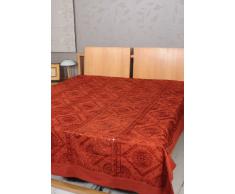 Rajrang Etnico Lenzuolo Cotone Rosso ricamato Floreale matrimoniale Copriletto