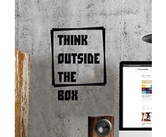 Think Outside the Box Pensa fuori dagli schemi Citazione della parete Decalcomania della decorazione della decalcomania della parete Adesivo murale di arte di amore Adesivo sportivo Decalcomania