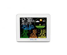 Explore Scientific WSH4005C Stazione Meteo Radio-Controllata, Barometro con Previsioni del Tempo , temperatura/umidità int/ext, 3 Sensore inclusi , memorizza storico dati, bianco