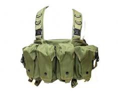 YUANYUAN520 Gilet Tattico Petto AK Equipaggiamento Militare Esercito AK 47 Tasca Portariviste Gilet Da Caccia For Paintball Allaperto For Softair Outdoor (Color : OD, Size : One size)