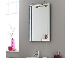 Hudson Reed LQ392 - Specchio Tradizionale con Pensile - 720 x 550 mm - Specchiera a Luce - Specchiare Per Stanza Bagno - Garanzia 2 Anni - Lampadina 20 W