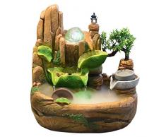 Fontana decorativa Artigianato decorativo Desktop Fountain Indoor Piccola cascata Resina Rockery Piccolo serbatoio di pesce Decorazione della casa Regali con atomizzatore Decorazione dell'home office