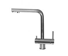 Rubinetto Miscelatore Elleci Tourmaline Monocomando Filtrante 3 vie Canna Girevole Inox Cromato MIKTOUIN