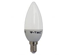 10 - pezzi - 4216 - V - TAC - Lampadina LED Candela - Casquillo E14 - Potenza 4W (sostituisce 30 W) - Luce Bianca Calda (2700K) - 320 lm - Angolazione fascio luce 200°