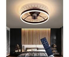 Lampada Ventilatore Soffitto, Ventilatore da Soffitto con Luce e Telecomando, Motore a Conversione di Frequenza Intelligente, 6 Velocità del Vento, Dimmerabile ( Color : Negro , Size : 47*16cm )