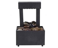 KLHHG Fontana dellAcqua del LED USB Fontana Fensgshui Fontana del Tavolo illuminata fortunata della Cascata con Le Pietre per la Decorazione dell Interno della casa dellufficio