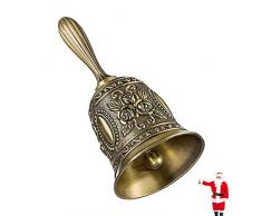 Brateuanoii Campanella Babbo Natale, Campana a Mano in Metallo, Campana a Mano Grande, Per Ristoranti, Riunioni di Famiglia, Natale, Campeggio