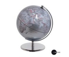 Mappamondo globo grigio metallizzato cm 25