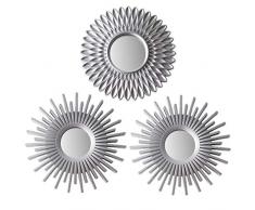 Specchio da Parete 3 Pezzi - BONNYCO | Specchio Argento per Decorazioni Casa, Camera da Letto e Soggiorno | Specchio Rotondo da Parete Decorativo e da Appendere | Idee Regalo Originali Donna e Mamma