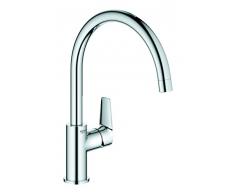 GROHE 30529001 Quickfix Start Edge, Miscelatore Monocomando per Lavello, Bocca Girevole, Sistema di Installazione Semplice, Cromo