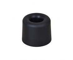 WAGNER design yourself Fermaporta VULKANO SMALL - Diametro Ø 30 x 24 mm I Fermaporta a pavimento/a muro da avvitare I Fermaporta rosso in stile retro in gomma piena - 15205221, nero