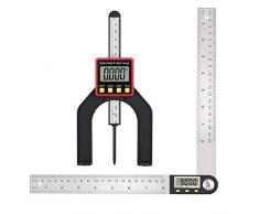 Neoteck Kit Angle Finder Righello 200mm/8 Inclinometro Digitale 0~360° Goniometro Righello LCD + 80mm Profondimetro Digitale con Funzione Hold per Riparazione Costruzione Lavorazione Legno