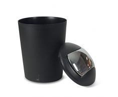 Kela pattumiera con coperchio basculante, 5 l, Plastica, nero, 5 litri