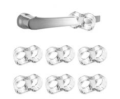 HAUSPROFI Fermaporte per Maniglie in PVC 6 pezzi - Ferma Porta Silicone Anelli Anti Protettori Maniglia - Fermaporta Maniglia Trasparente