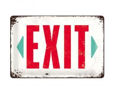 Targa in metalo 20 x 30 cm - Exit