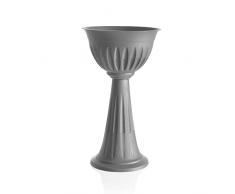 Decorspace Vaso alto a colonna in plastica Alba posacenere da esterno h 75 cm (Grigio)