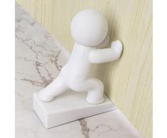 Simpatico Fermaporta, Fermaporta Decorativo Buddy, Protegge i Pavimenti (Pianco, 1 Confezione)