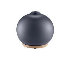 Homedics Ellia, Diffusore di Aromi e Oli Essenziali ad Ultrasuoni, Profumatore per Ambienti in Vetro Satinato e Legno, Umidificatore Ambiente, Diffusore Ambiente con Luci Ambientali, Nero