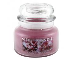 Village Candle Cherry Blossom Vaso di Vetro Piccolo, Rosa, 10.3x10.1x10.1 cm