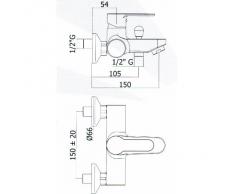 MISCELATORE VASCA BLU026 BLU PAFFONI CON DOCCETTA