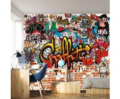 murimage Carta Parati Graffiti 366 x 254cm Include Colla Bambini Parete Pietra Grafitti Kids Vintage fotomurali