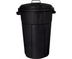 Pattumiera Bidone per Rifiuti con Coperchio in PVC rigenerato 120 Lt colore Nero