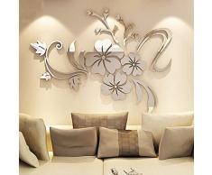 XX&GUO Wall Sticker Adesivi Murales Carta da Pareti ¡°Fiori Specchio¡± Decorazione Murali da Parete (A)