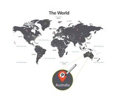 DECOWALL DLT-1609G Mappa del Mondo Moderno Grigio (Extra Grande) (Ver. Inglese) Adesivi da Parete Decorazioni Stickers Murali Soggiorno Asilo Nido Camera Letto per Bambini decalcomanie