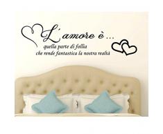 Adesivi murali frasi in italiano Amore Adesivo Murale Wall Stickers Frase Citazione Adesivi Murali Decorazione interni amore è quella parte di follia