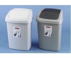 CURVER, Pattumiera con Coperchio Basculante, Grigio (Argent/Anthracite), 10 Litri