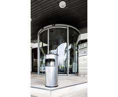 Durable 333001 Acciaio Verniciato Posacenere a Colonna con Sabbia e Cestino H x Diametro 620 x 260 mm Nero