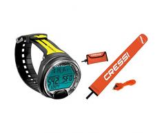Cressi Leonardo Diving, Computer Subacqueo Aria/Nitrox Con Modalita Profondimetro Unisex, Adulto, Nero/Giallo, Taglia Unica & Boe Lancette Edagni/Accessori Per Immersioni, Apnea, Pesca Subacquea