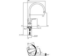 Ideal Standard B0893AA Ceraplan III (JR) Miscelatore Cucina monocomando da appoggio su lavello, cromato