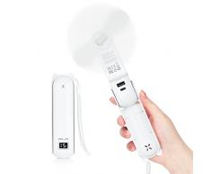 ELZO Mini Ventilatore Portatile, 4800mAh Ventilatore Portatile 3 IN 1, Ventilatore USB Ricaricabile[Max 46,5 Ore di lavoro],Ventilatore Personale Pieghevole con Power Bank e Torcia, per Viaggi Outdoor