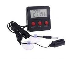 Termometro e igrometro digitale per terrario di rettili, con sonde telecomandate, ideale per terrari con rettili, terrari, vivai, incubatrici, incubatori
