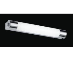 Trio Leuchten Kolian Reglette Trio 281570606 Lampada LED da Specchio a Muro, Bagno, Cromo, con Interruttore e Spina 6 W