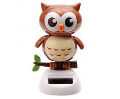 Puckator FF43 - Soprammobile alimentato ad energia solare, a forma di gufo, 6 x 6 x 10 cm, colori assortiti