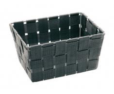 WENKO Cestino Adria Mini, lungo grigio - Cestino da bagno, Polipropilene, 19 x 9 x 14 cm, Grigio