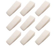 Fermoporta ferma porta da pavimento adesivo 9 pezzi cuneo casa bianco marrone in gomma porta plastica terra (Bianco)