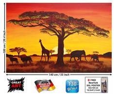 African Sunset / Tramonto in Africa FOTOMURALE - Africa Safari quadro-XXL tappezzeria da parete / decorazione da parete murale African Sunset / Tramonto in Africa FOTOMURALE - Africa Safari quadro-XXL tappezzeria da parete / decorazione da parete murale
