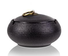 Portacenere Coperchio con Coperchio, Sigarette Posacenere Antivento, Portacenere Chiuso con Coperchio, Posacenere per Interni Esterni Posacenere Moderno Da Tavolo, per Casa, Ufficio, Balcone (Nero)