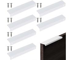 6 Pezzi Maniglie Nascoste per Armadietti in Alluminio, Maniglia per Mobili, Maniglia Profilo per Armadietti, Maniglia per Mobili, Maniglie per Mobili da Cucina, Cassetti Scarpiere, Comodin (15cm)