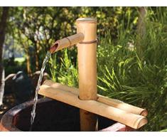 Bamboo Accents Fontana di Acqua per Patio, Outdoor Indoor /, Regolabile da 12 Pollici Half-Round Base Piana, Liscia bambù Split-Resistente Creare Il Proprio Fontana Zen