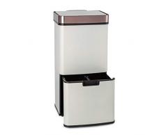 KLARSTEIN Royal Trash - Cestino dei Rifiuti a Sensore, Volume: 72 L in 4 Contenitori, Secco&Riciclaggio: 43 & 2 x 12,5 L, Secchio Umido con Coperchio: 4 L, Apertura/Chiusura Automatiche, Oro Rosa