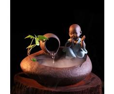DHJUST Ceramica Desktop creativo decorazione Feng Shui Fontana cinese ruota di acqua umidificatore
