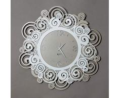 Arti & Mestieri Orfeo - Orologio da Parete di Design 100% Made in Italy - in Ferro, Diametro 50 cm - Sabbia e Bianco