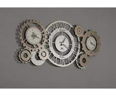 Arti & Mestieri Fuso Meccano - Orologio da Parete di Design 100% Made in Italy - in Ferro, 97 x 44 cm - Sabbia e Bronzo